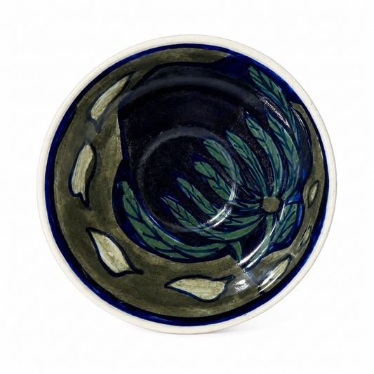 Ceramic Blue Pottery Hand Made Small Decor Plate