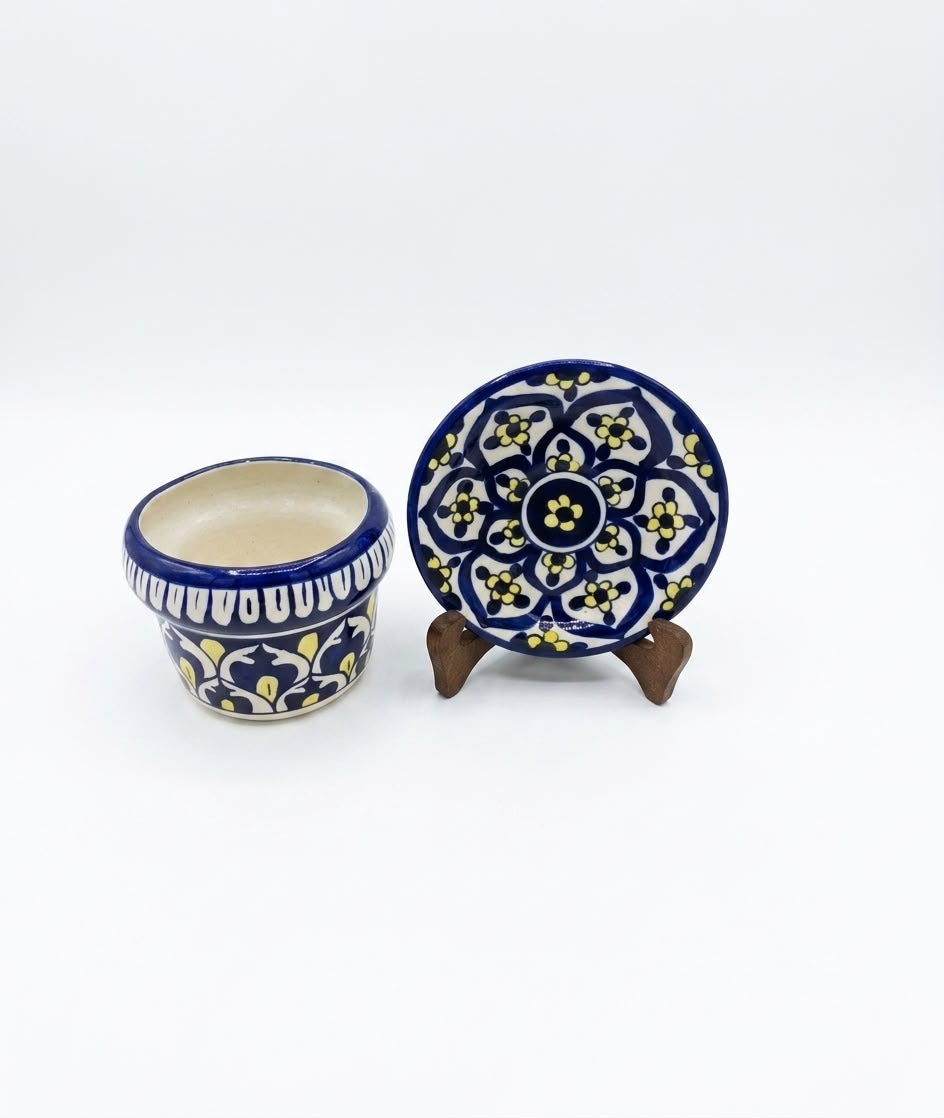 Ceramic Blue Pottery 2 pieces set