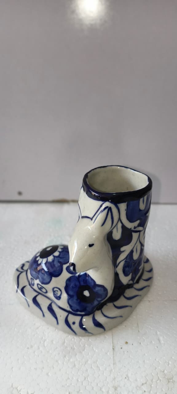 Ceramic Blue Pottery Art Pen Pot