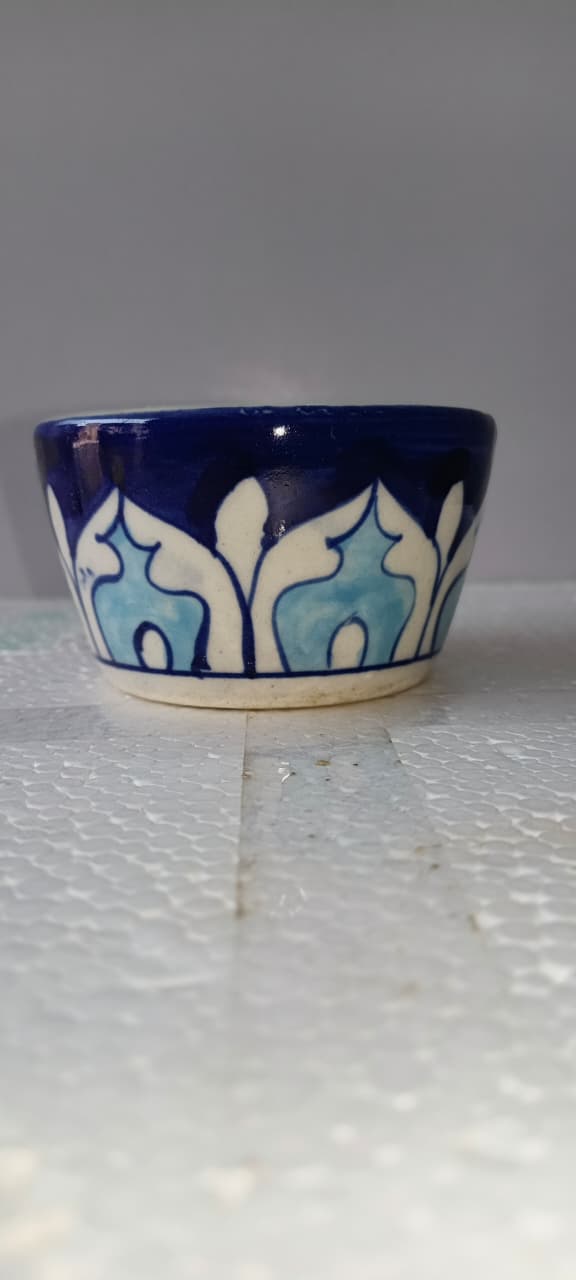 Ceramic Blue Pottery Cream Bowl
