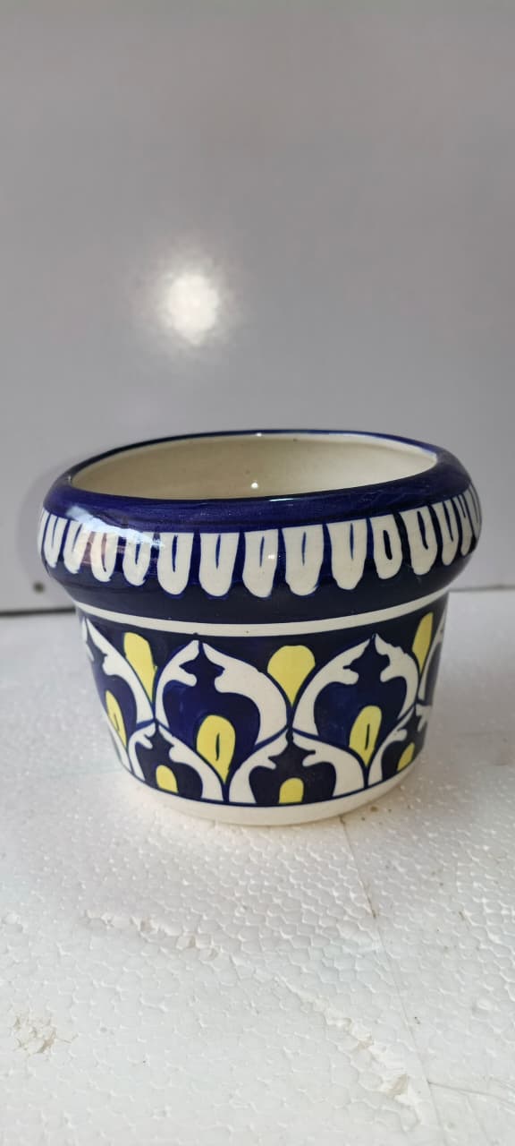 Ceramic Blue Pottery floral Vase