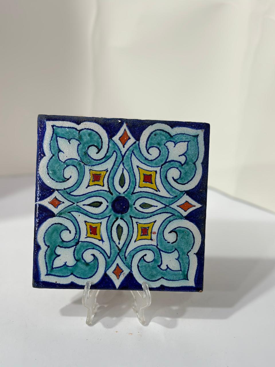 Handmade tile 6 X 6 inch Kashi-Gari Royal Crest