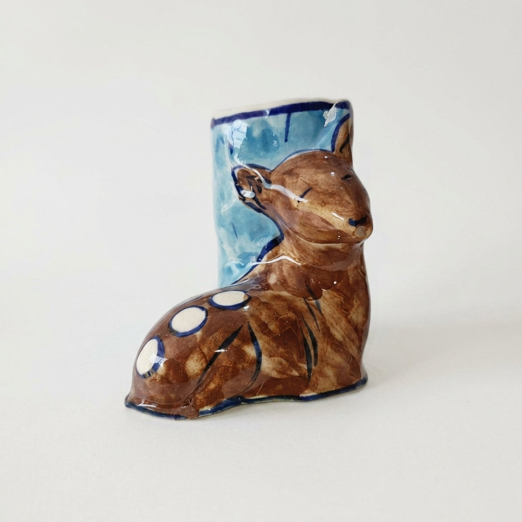 Ceramic Blue Pottery Art Pen Pot