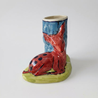 Ceramic Blue Pottery Art Pen Pot