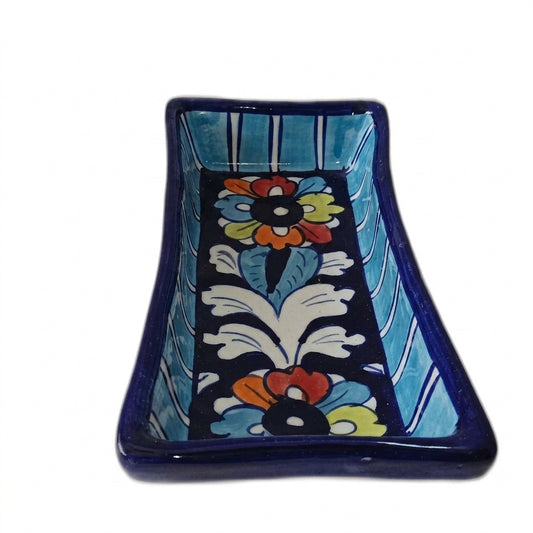 Ceramic Blue Pottery Hand Made Servings Dish