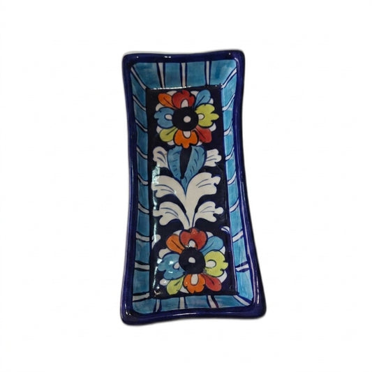 Ceramic Blue Pottery Hand Made Servings Dish