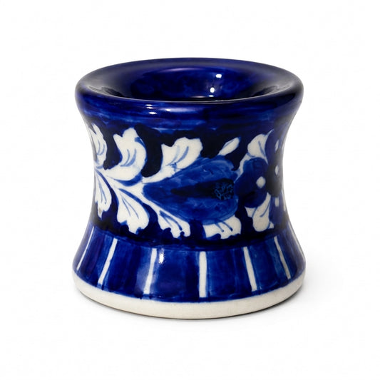 Ceramic Blue Pottery Hand Made Candle Stand