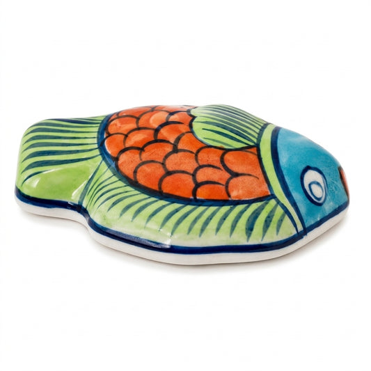 Ceramic Blue Pottery Hand Made Fish paper weight