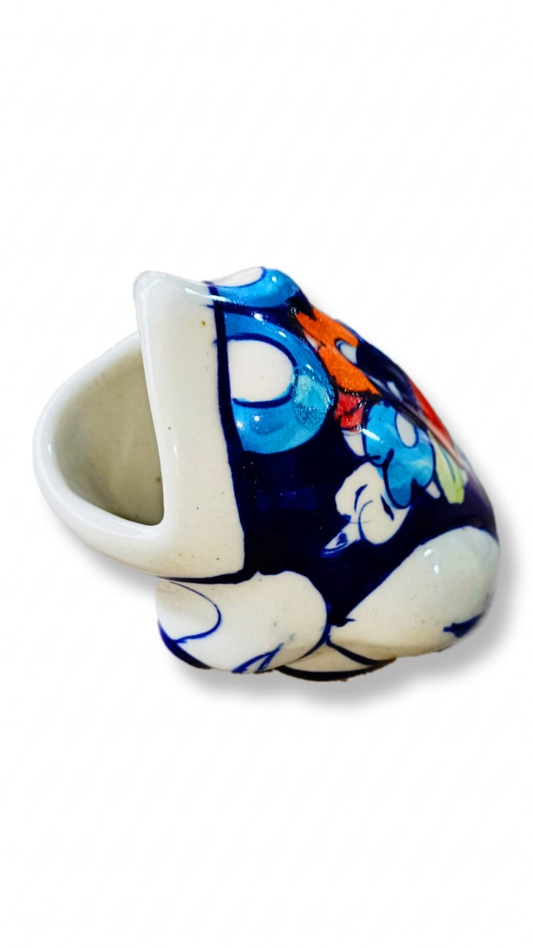 Ceramic Blue Pottery Hand Made Frog