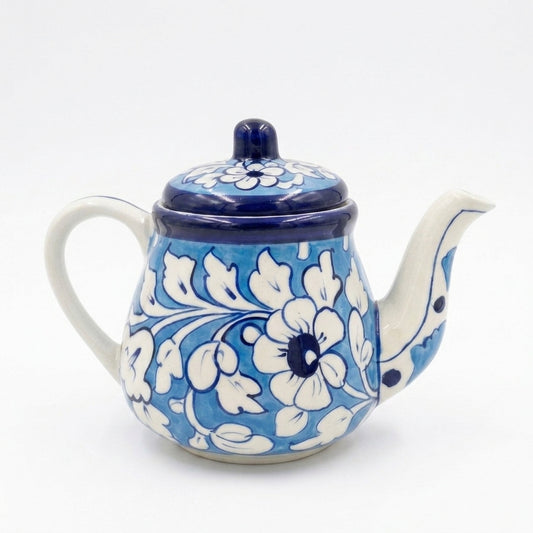 Ceramic Blue Pottery Hand Made Kehwa Chainak