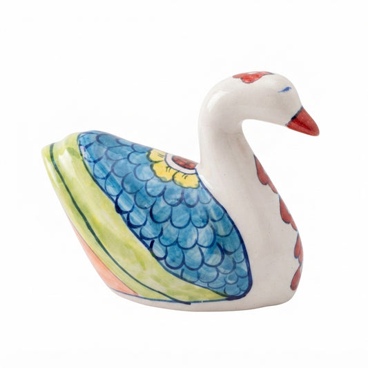 Ceramic Blue Pottery Table Decor Duck