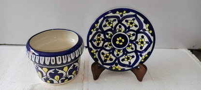Ceramic Blue Pottery 2 pieces set