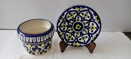 Ceramic Blue Pottery 2 pieces set