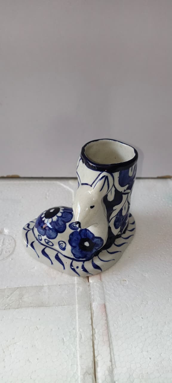 Ceramic Blue Pottery Art Pen Pot