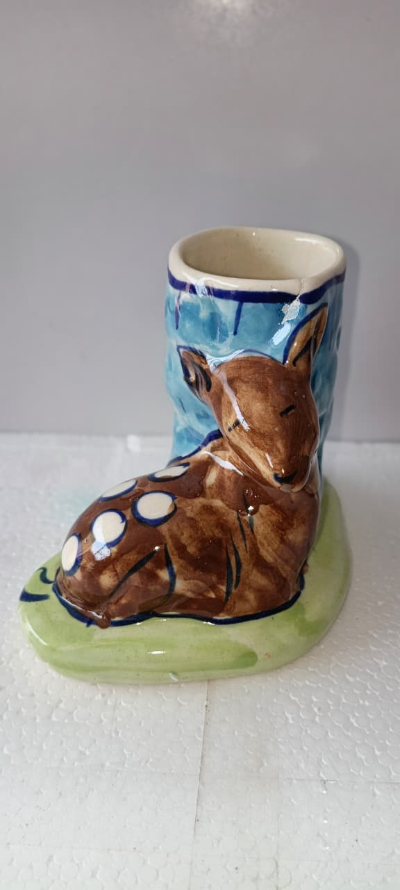 Ceramic Blue Pottery Art Pen Pot