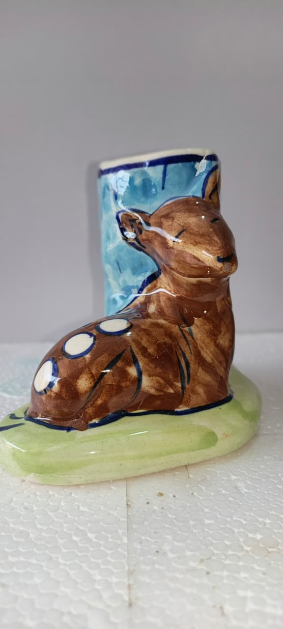 Ceramic Blue Pottery Art Pen Pot