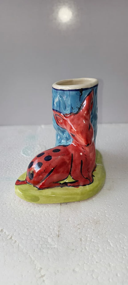 Ceramic Blue Pottery Art Pen Pot