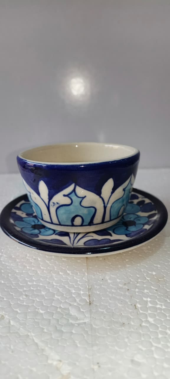Ceramic Blue Pottery Cream Bowl
