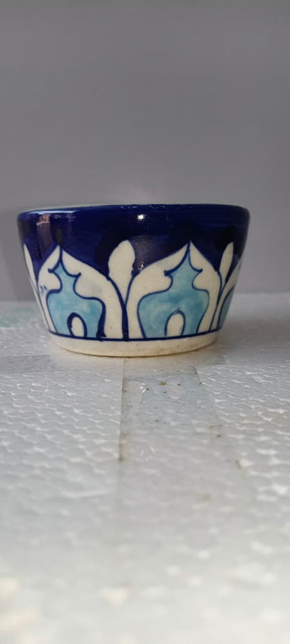 Ceramic Blue Pottery Cream Bowl