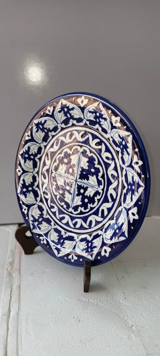 Ceramic Blue Pottery Dinner Plate