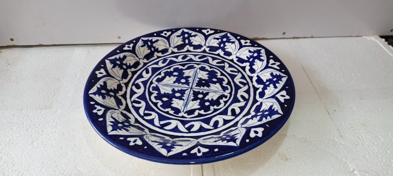 Ceramic Blue Pottery Dinner Plate
