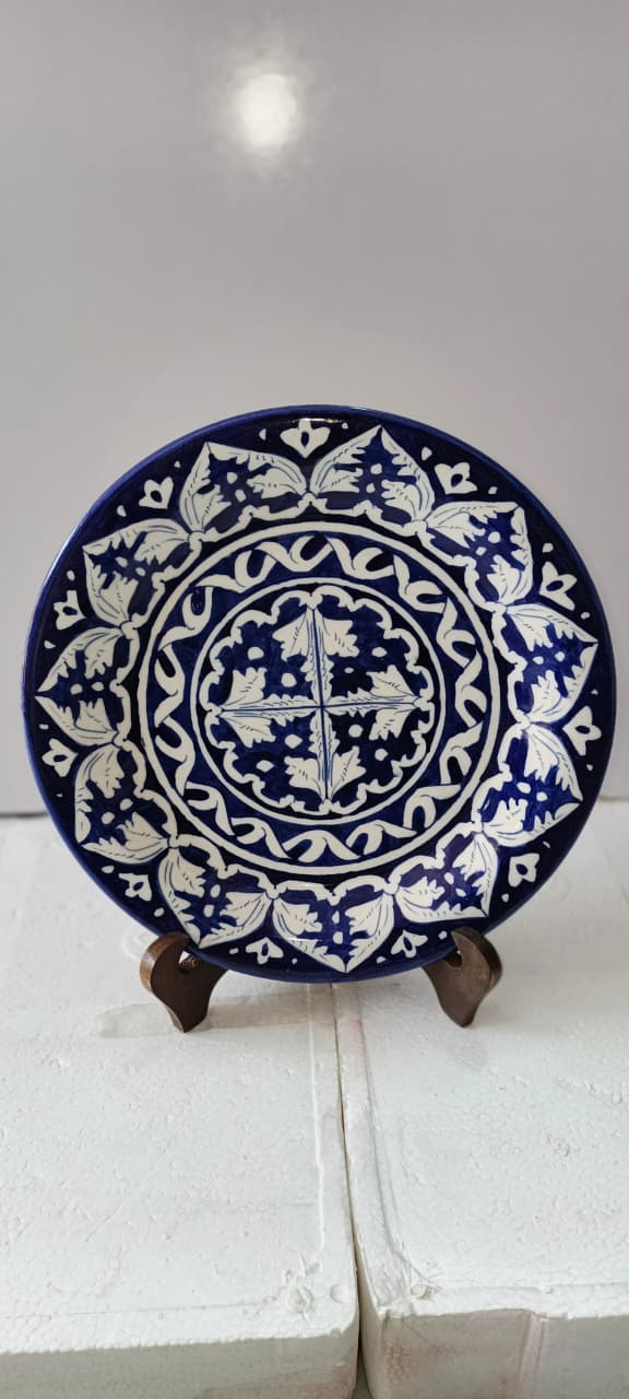 Ceramic Blue Pottery Dinner Plate