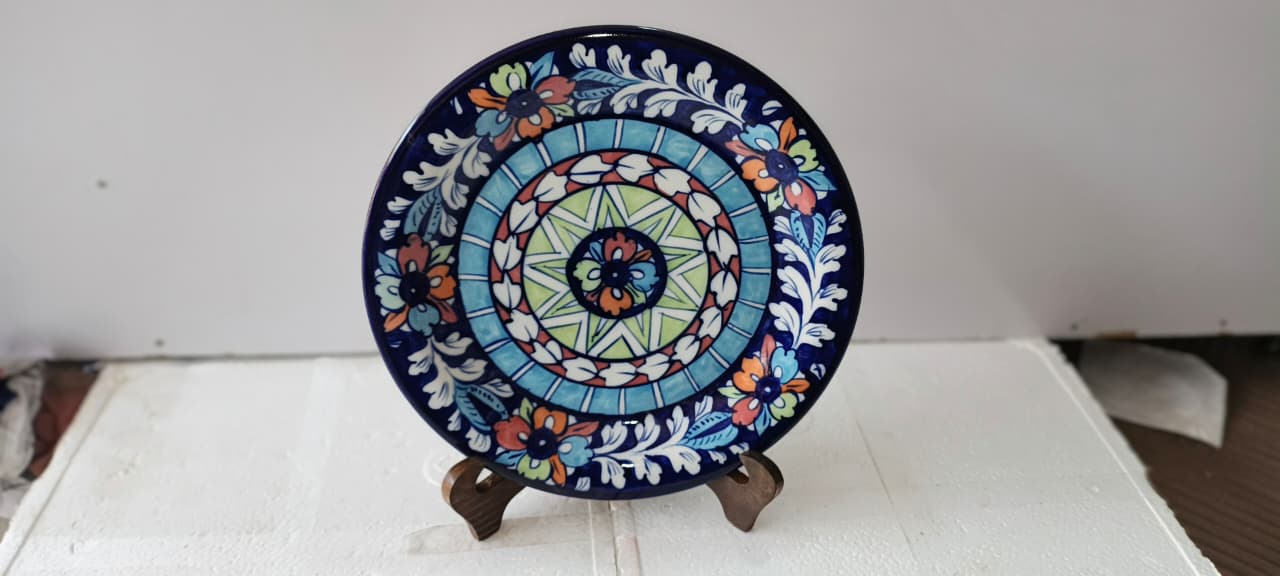 Ceramic Blue Pottery Dinner Plate