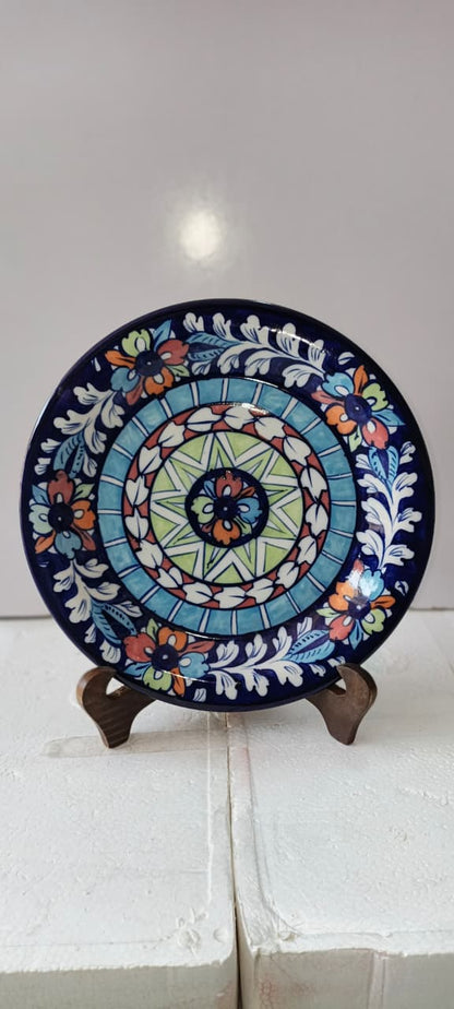 Ceramic Blue Pottery Dinner Plate