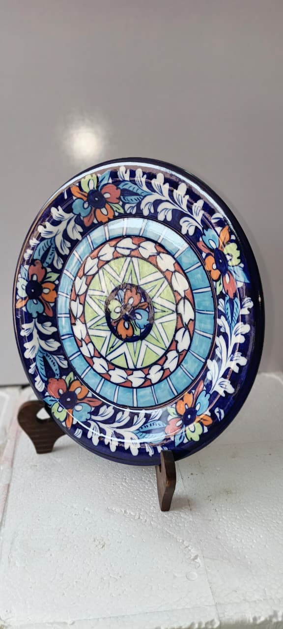 Ceramic Blue Pottery Dinner Plate