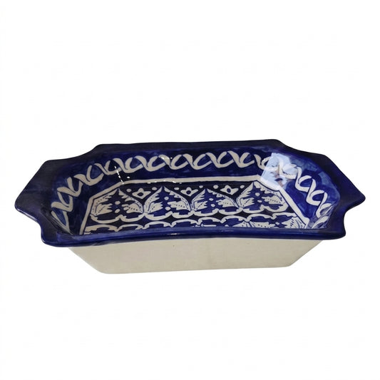 Ceramic Blue Pottery Medium Rectangle Bowl