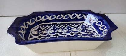 Ceramic Blue Pottery Medium Rectangle Bowl