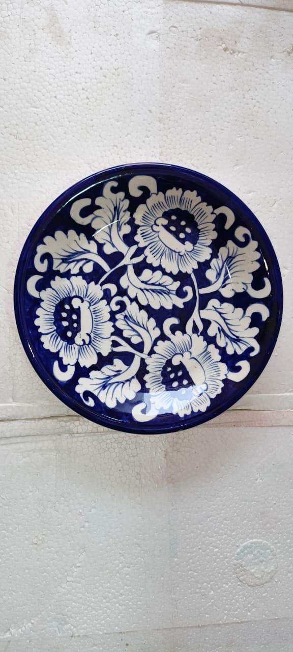 Ceramic Blue Pottery Quarter Plate