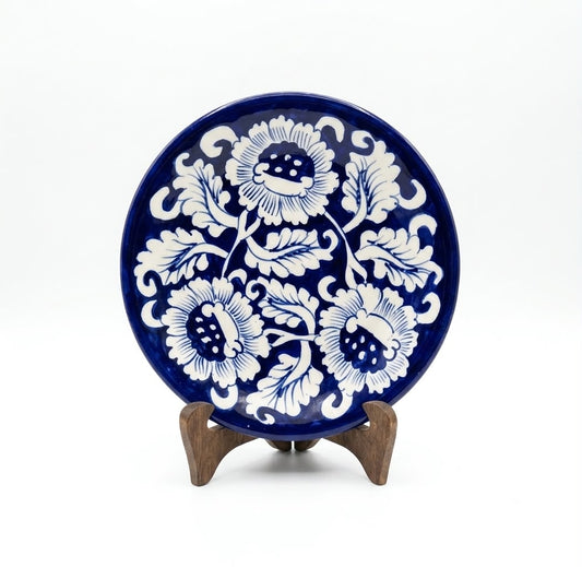Ceramic Blue Pottery Quarter Plate