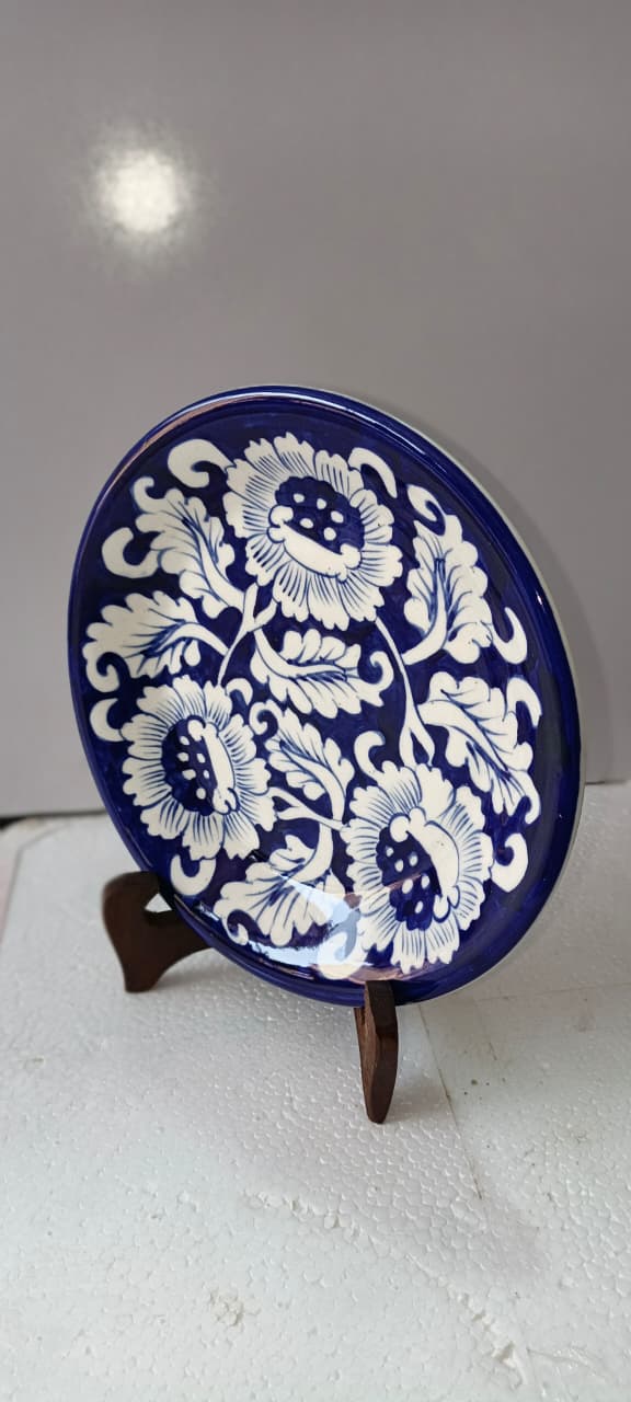 Ceramic Blue Pottery Quarter Plate