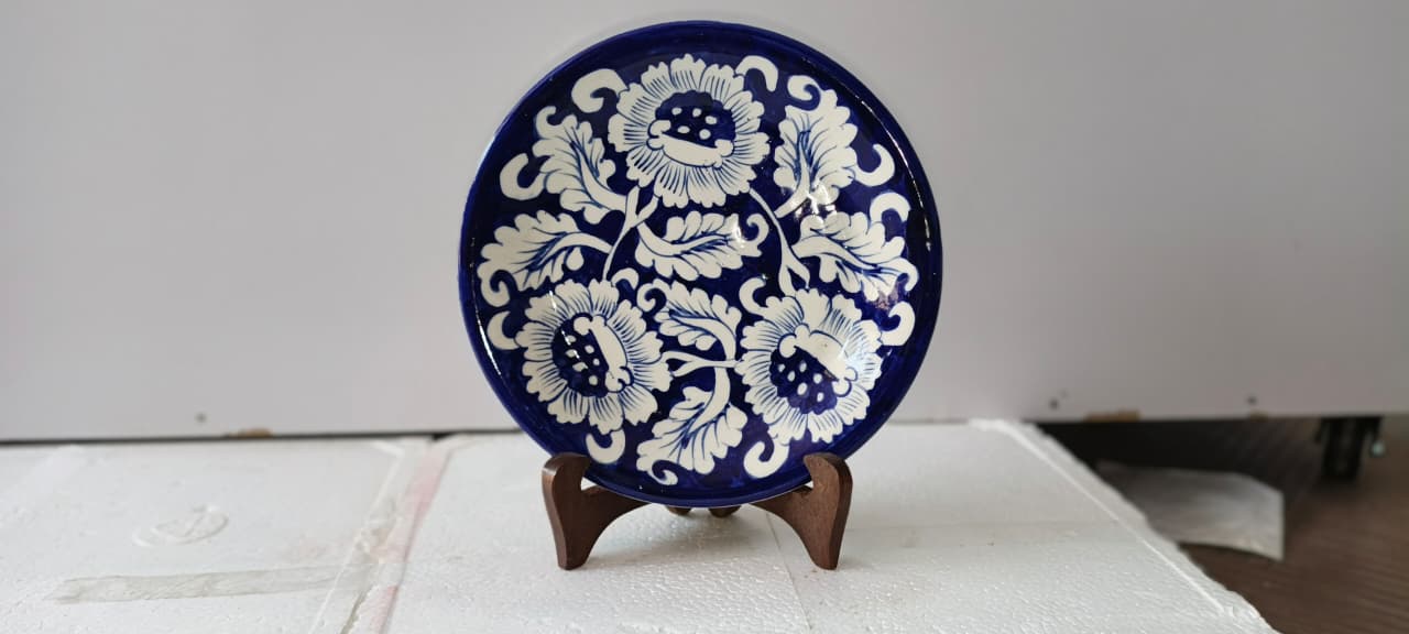 Ceramic Blue Pottery Quarter Plate