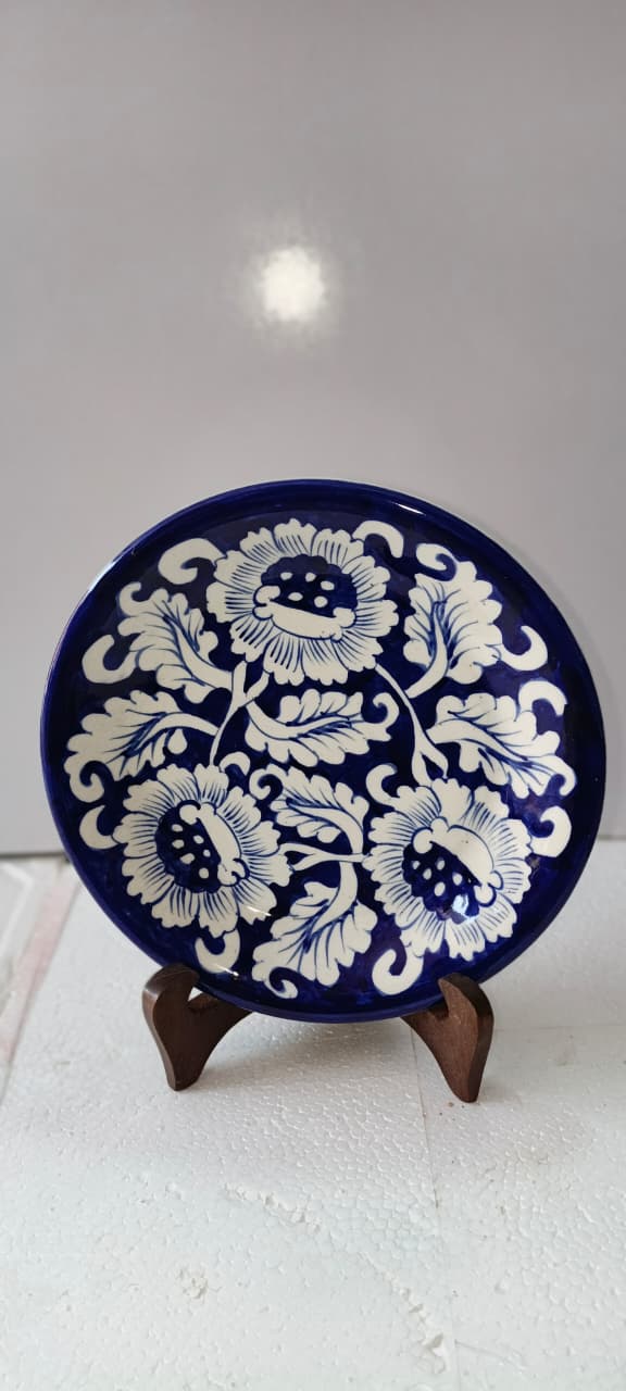 Ceramic Blue Pottery Quarter Plate