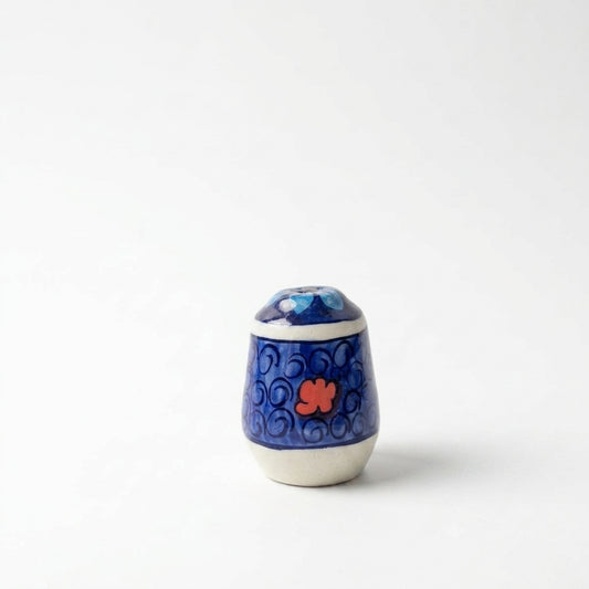 Ceramic Blue Pottery Salt Pot