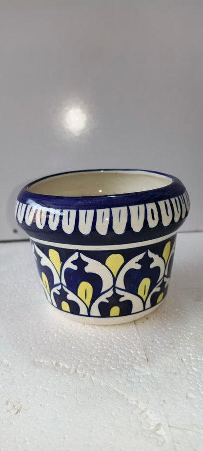 Ceramic Blue Pottery floral Vase