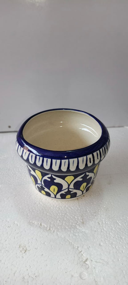 Ceramic Blue Pottery floral Vase