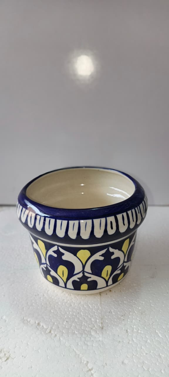 Ceramic Blue Pottery floral Vase