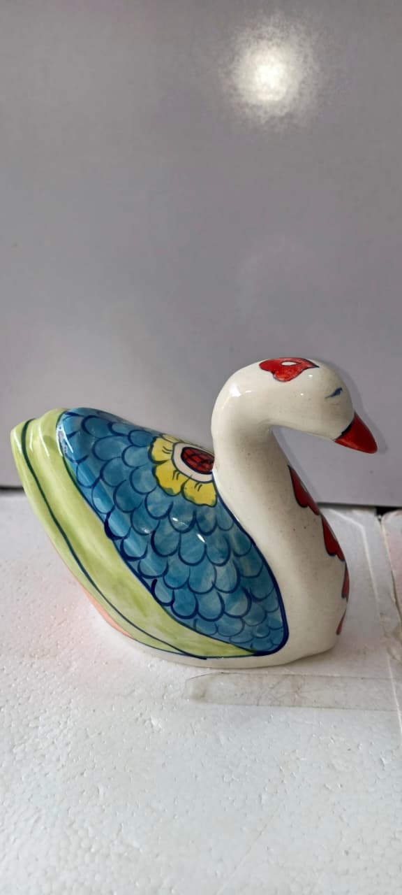 Ceramic Blue Pottery Table Decor Duck