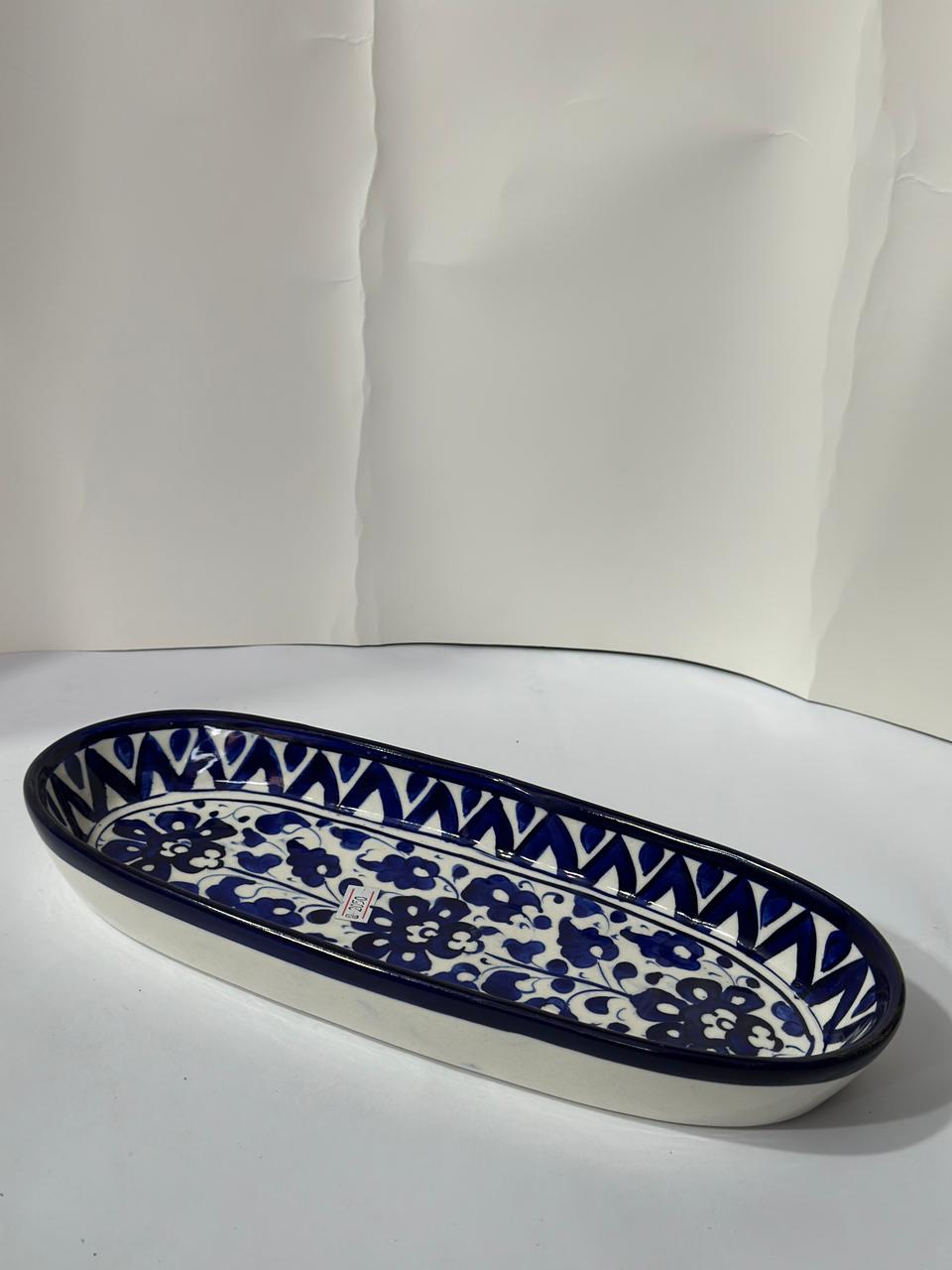 Ceramic blue pottery kabab dish