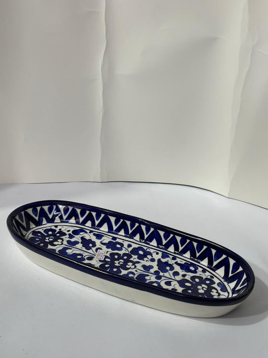 Ceramic blue pottery kabab dish