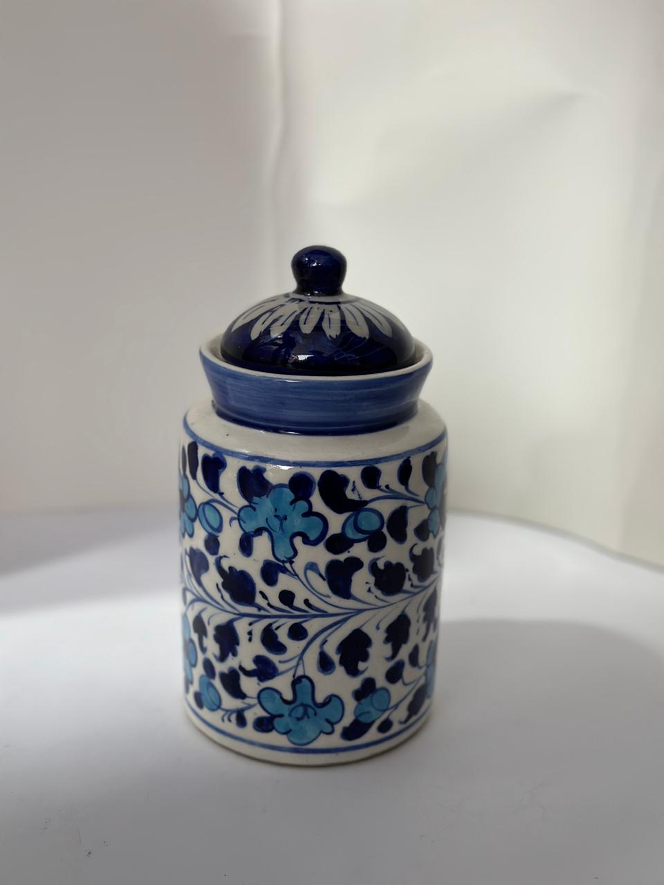 Ceramic blue pottery medium jar