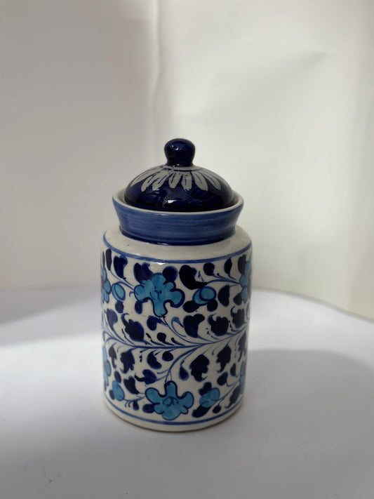 Ceramic blue pottery medium jar