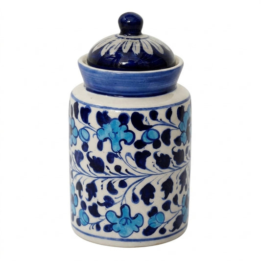 Ceramic blue pottery medium jar