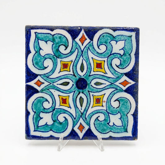 Handmade tile 6 X 6 inch Kashi-Gari Royal Crest